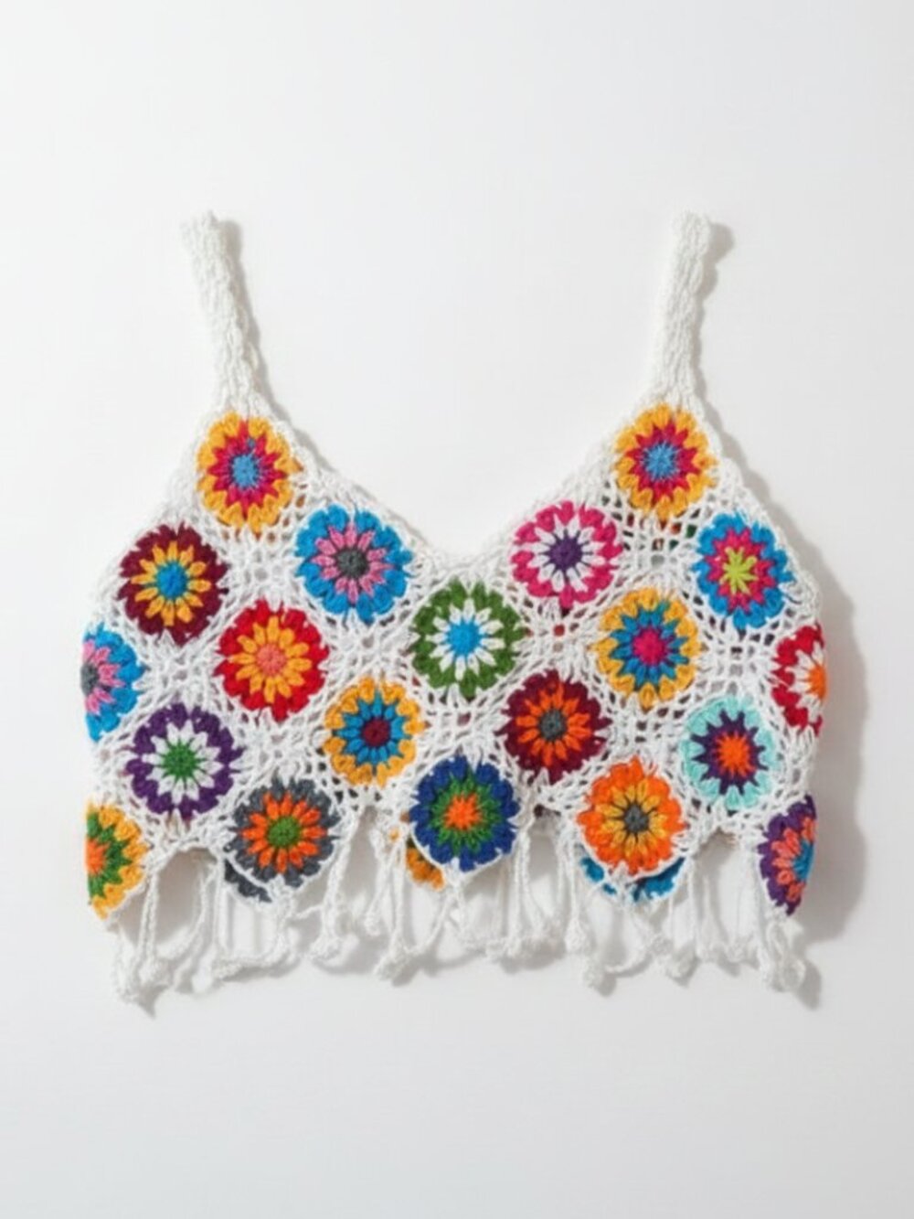🌸 Artisan Handmade Bali Granny Square Crochet Crop Top 🌸